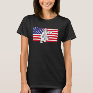 Softball Us Flag Werfer Schlagmann Fänger Softball T-Shirt