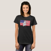 Softball Us Flag Werfer Schlagmann Fänger Softball T-Shirt (Vorne ganz)