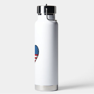 Softball USA-Flagge Herz Vintage-Vektordesign_1 Trinkflasche