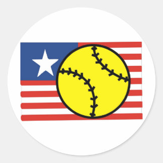 Softball USA Runder Aufkleber
