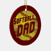 Softball Vater Fastpitch Vatertag Funny Keramik Ornament (Rechts)