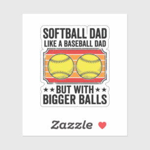 Softball-Vater Größere Bälle Vintage-Gravur-Shirt_ Aufkleber