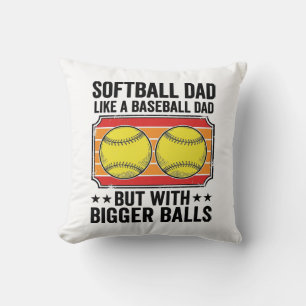 Softball-Vater Größere Bälle Vintage-Gravur-Shirt_ Kissen