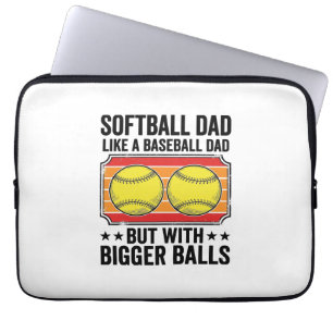 Softball-Vater Größere Bälle Vintage-Gravur-Shirt_ Laptopschutzhülle