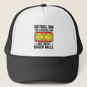 Softball-Vater Größere Bälle Vintage-Gravur-Shirt_ Truckerkappe