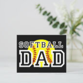 Softball-Vater Postkarte (Stehend Vorderseite)