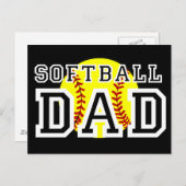 Softball-Vater Postkarte (Vorne/Hinten)