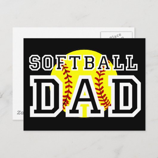 Softball-Vater Postkarte (Vorne/Hinten)