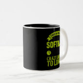Softball Vater Quote Catcher Pitcher Pater Sports Zweifarbige Tasse (VorderseiteRechts)