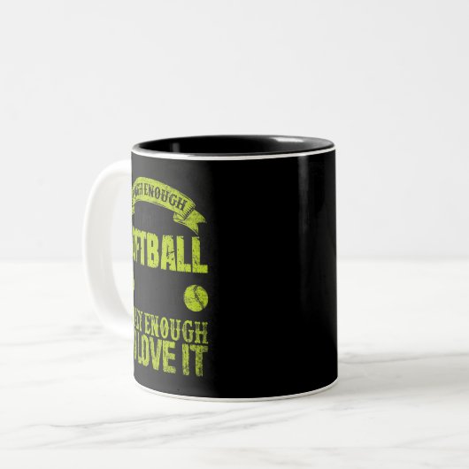 Softball Vater Quote Catcher Pitcher Pater Sports Zweifarbige Tasse (Vorderseite Links)