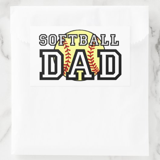 Softball-Vater Rechteckiger Aufkleber (Tasche)