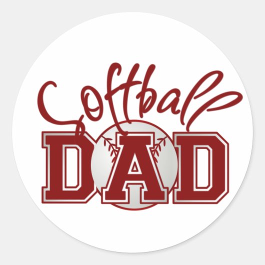 Softball-VATER Runder Aufkleber (Vorderseite)