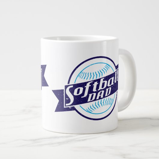 Softball Vater Tasse (Vorderseite Rechts)