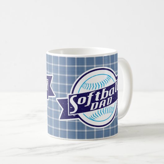 Softball Vater Tasse (VorderseiteRechts)