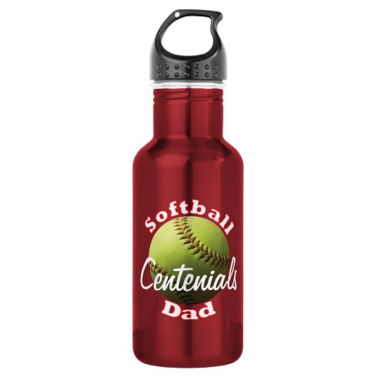 Softball-Vater-Team-Name Edelstahlflasche (Vorderseite)