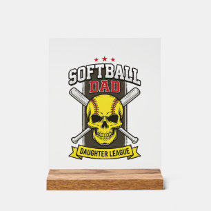Softball-Vater-Tochter-Liga Vintage-Vektor-Design Acrylschild