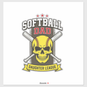 Softball-Vater-Tochter-Liga Vintage-Vektor-Design Aufkleber