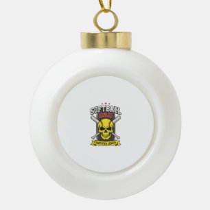 Softball-Vater-Tochter-Liga Vintage-Vektor-Design Keramik Kugel-Ornament