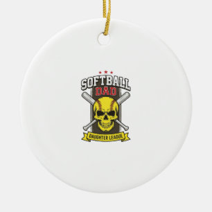 Softball-Vater-Tochter-Liga Vintage-Vektor-Design Keramik Ornament