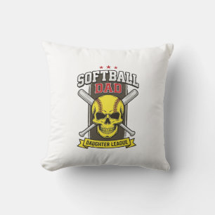 Softball-Vater-Tochter-Liga Vintage-Vektor-Design Kissen