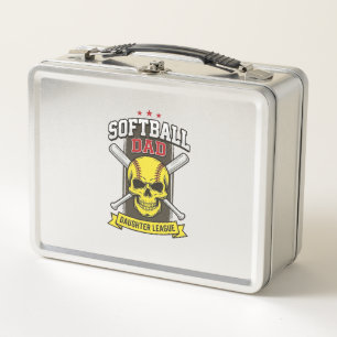 Softball-Vater-Tochter-Liga Vintage-Vektor-Design Metall Brotdose