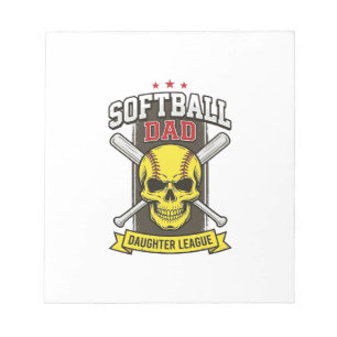 Softball-Vater-Tochter-Liga Vintage-Vektor-Design Notizblock