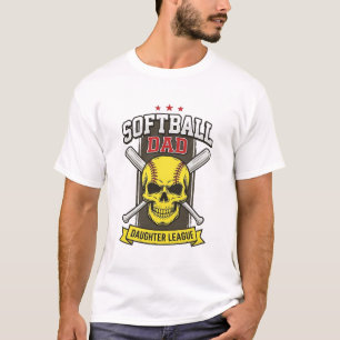 Softball-Vater-Tochter-Liga Vintage-Vektor-Design T-Shirt
