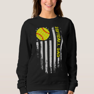 Softball-Vater Vintage-Flagge USA-Amerikanische Fl Sweatshirt