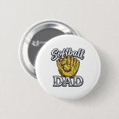 Softball-Vater Vintage-Handschuh-Shirt-Design_1 Button (Vorne & Hinten)