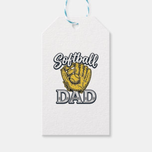 Softball-Vater Vintage-Handschuh-Shirt-Design_1 Geschenkanhänger