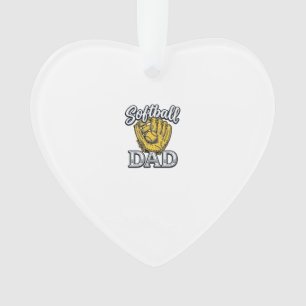 Softball-Vater Vintage-Handschuh-Shirt-Design_1 Ornament