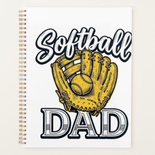 Softball-Vater Vintage-Handschuh-Shirt-Design_1 Planer