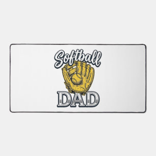 Softball-Vater Vintage-Handschuh-Shirt-Design_1 Schreibtischunterlage