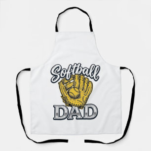 Softball-Vater Vintage-Handschuh-Shirt-Design_1 Schürze