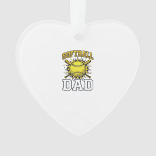 Softball-Vater Vintage-Schriftzug-Shirt-Design_1 Ornament