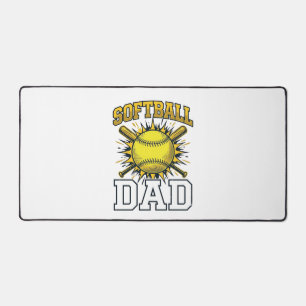 Softball-Vater Vintage-Schriftzug-Shirt-Design_1 Schreibtischunterlage