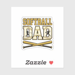 Softball-Vater Vintage-Stich Bat Grafik_1 Aufkleber