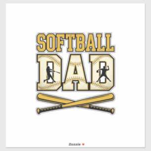 Softball-Vater Vintage-Stich Bat Grafik_1 Aufkleber