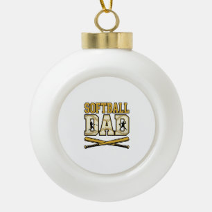 Softball-Vater Vintage-Stich Bat Grafik_1 Keramik Kugel-Ornament
