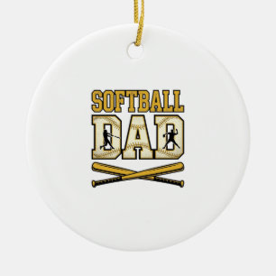 Softball-Vater Vintage-Stich Bat Grafik_1 Keramik Ornament