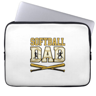 Softball-Vater Vintage-Stich Bat Grafik_1 Laptopschutzhülle