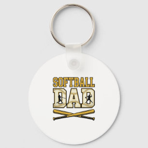 Softball-Vater Vintage-Stich Bat Grafik_1 Schlüsselanhänger