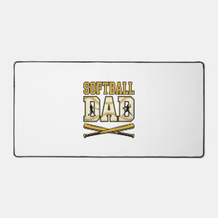 Softball-Vater Vintage-Stich Bat Grafik_1 Schreibtischunterlage