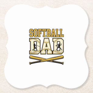 Softball-Vater Vintage-Stich Bat Grafik_1 Untersetzer
