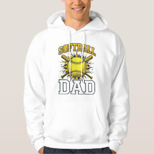 Softball-Vater Vintage-Stickerei-Shirt-Design_1 Hoodie