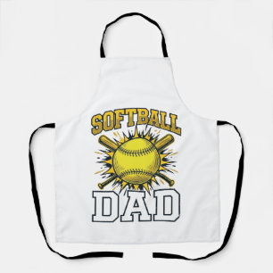 Softball-Vater Vintage-Stickerei-Shirt-Design_1 Schürze