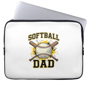 Softball-Vater Vintage-Varsity-Übereinanderliegend Laptopschutzhülle