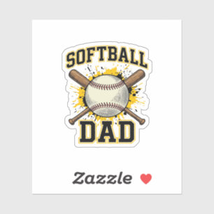 Softball-Vater Vintage-Varsity-überkreuzte-Schläge Aufkleber