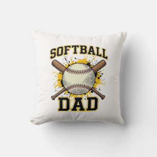 Softball-Vater Vintage-Varsity-überkreuzte-Schläge Kissen