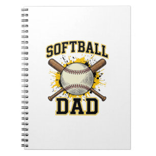 Softball-Vater Vintage-Varsity-überkreuzte-Schläge Notizblock